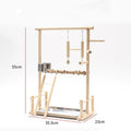 Bird playground stand with solid wood frame and pepper wood branches for parrots