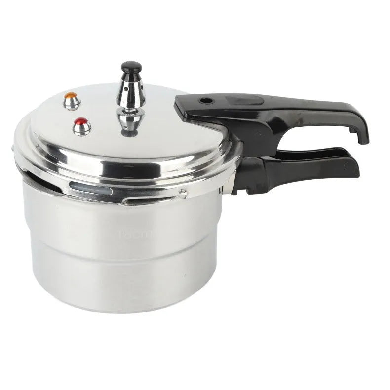 White universal pressure cooker, aluminium alloy uncoated pot, 22cm 5L, gas and induction compatible