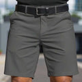 Men's solid colour polyester shorts with straight cut and micro elasticity in fifth pants length