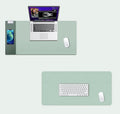 15W fast charging mouse pad with wireless charging desk mat in solid colour, 388x818mm PU leather surface