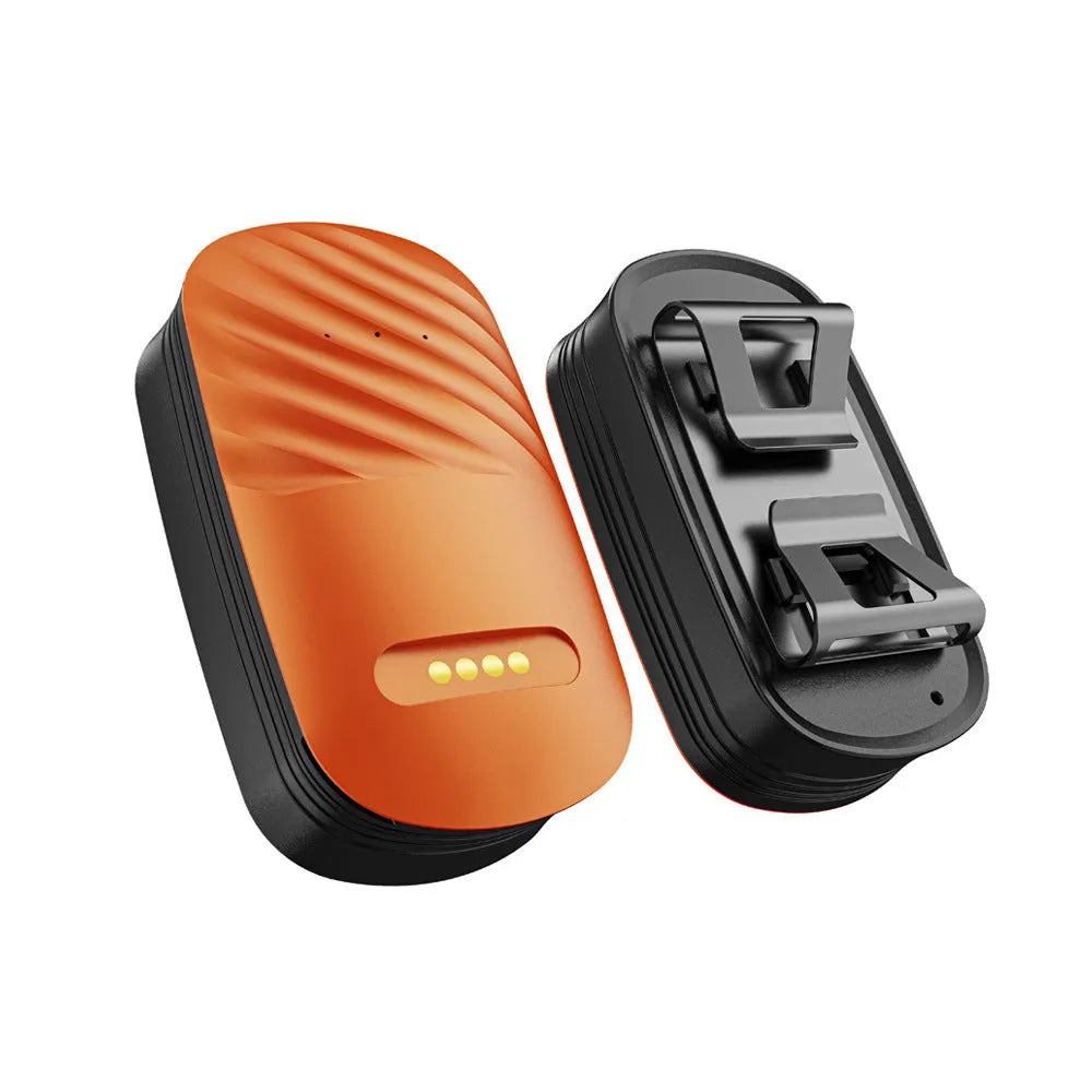 Blue and orange pet GPS tracker with 4G LTE and SOS for dogs and cats, waterproof collar mount