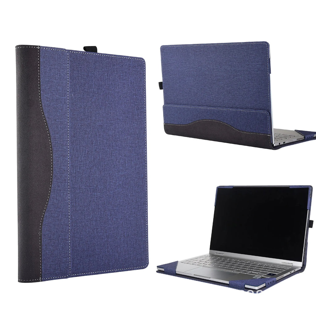 Black imitation leather laptop protective sleeve for Microsoft Surface Laptop 6 with portable bracket design