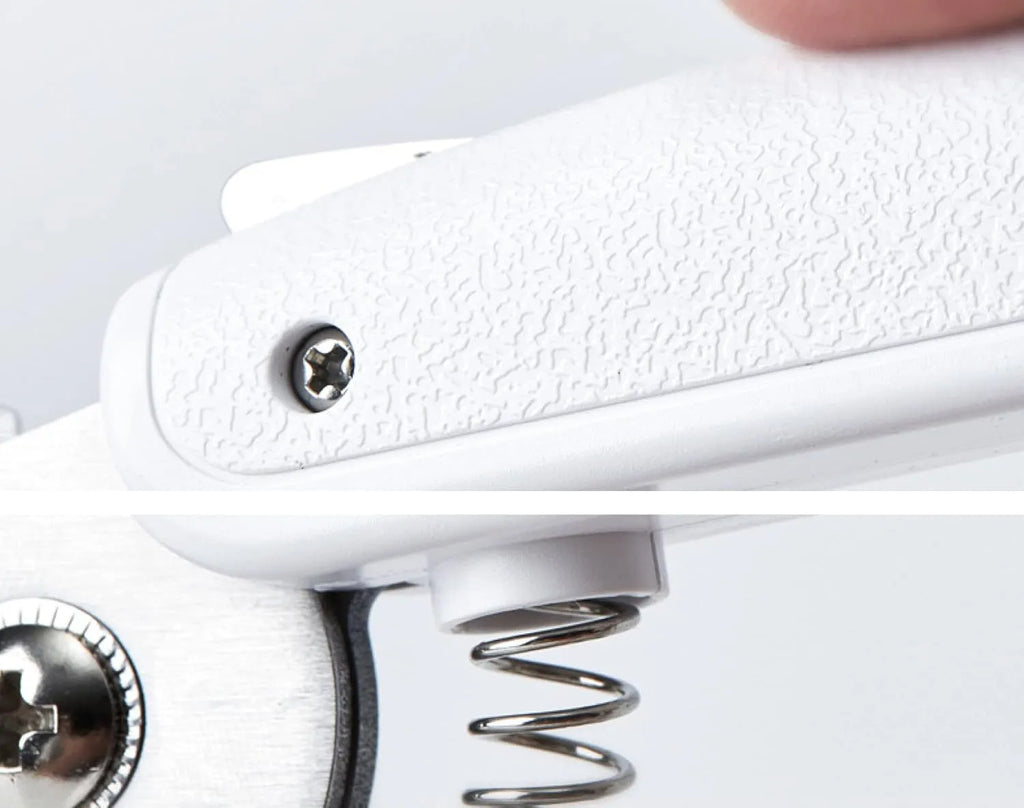 White LED pet nail clippers with a transparent anti-splash guard and an integrated nail file on a grey background.
