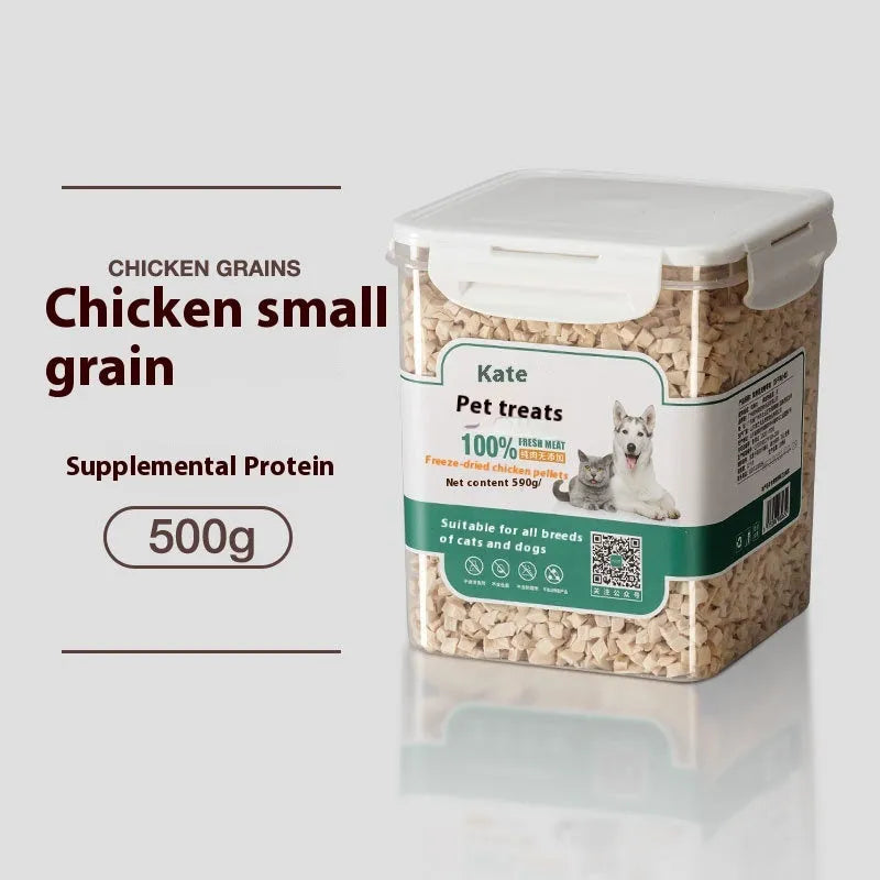 500g chicken freeze-dried cat treats in bag or barrel packaging options
