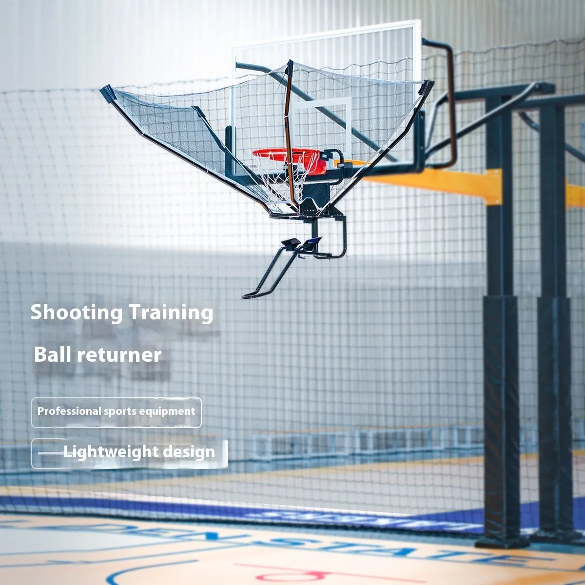 Continuous pitching automatic serve basketball shooting trainer with portable hanging design