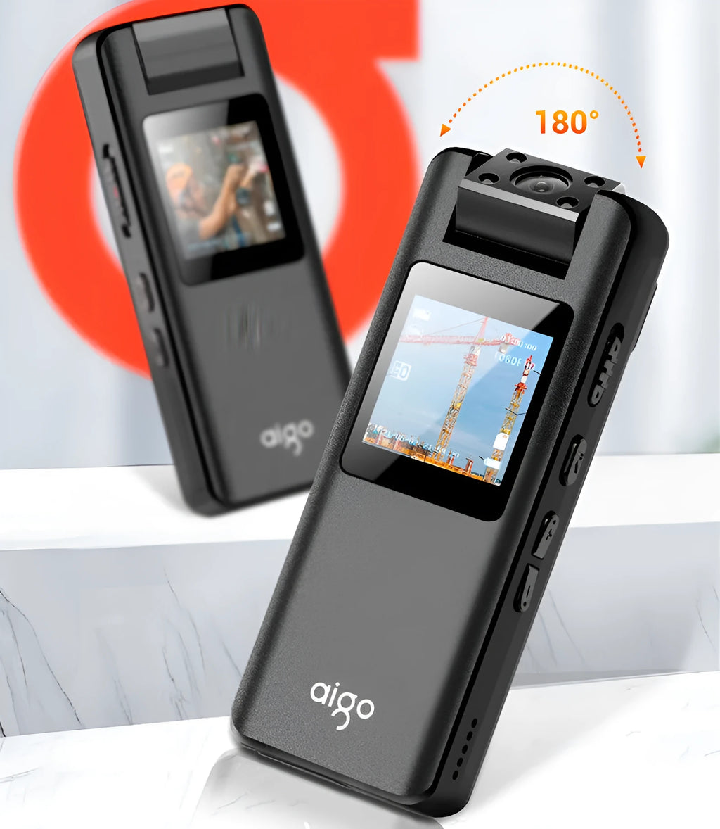 DSJ-S11 black body worn camera showing front lens, display screen, and magnetic clip mount