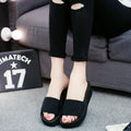 Women's elastic flat bottom slipper sandals 2018 new lady casual slides in black green red sizes 35-40