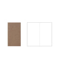 A5 kraft paper travel diary notebook with saddle stitching, open to show lined pages, on a wooden surface