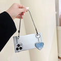 Electroplated silver TPU phone case for iPhone 14 and 13 with chain option