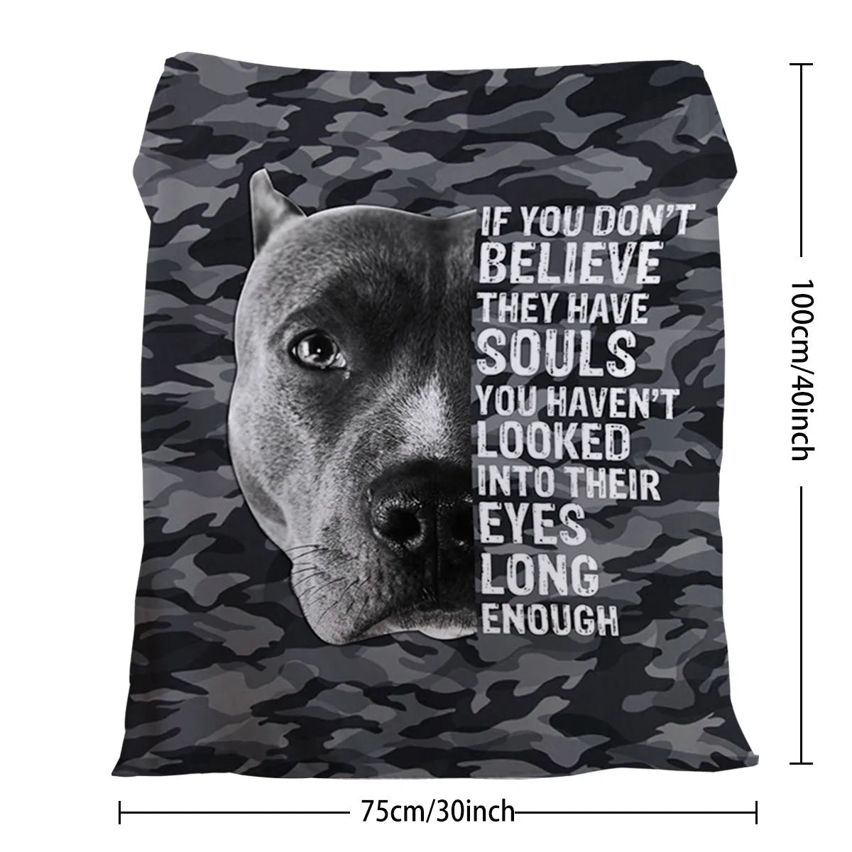 Black dog print flannel blanket, soft fluffy throw, 130x150cm and 75x100cm sizes, hemmed edges