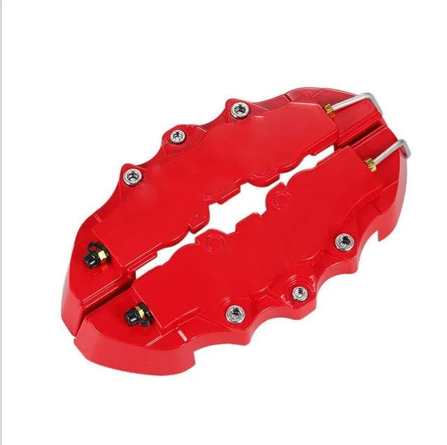 Red four-piece brake caliper cover set in small, medium and large sizes for car modified brake calipers