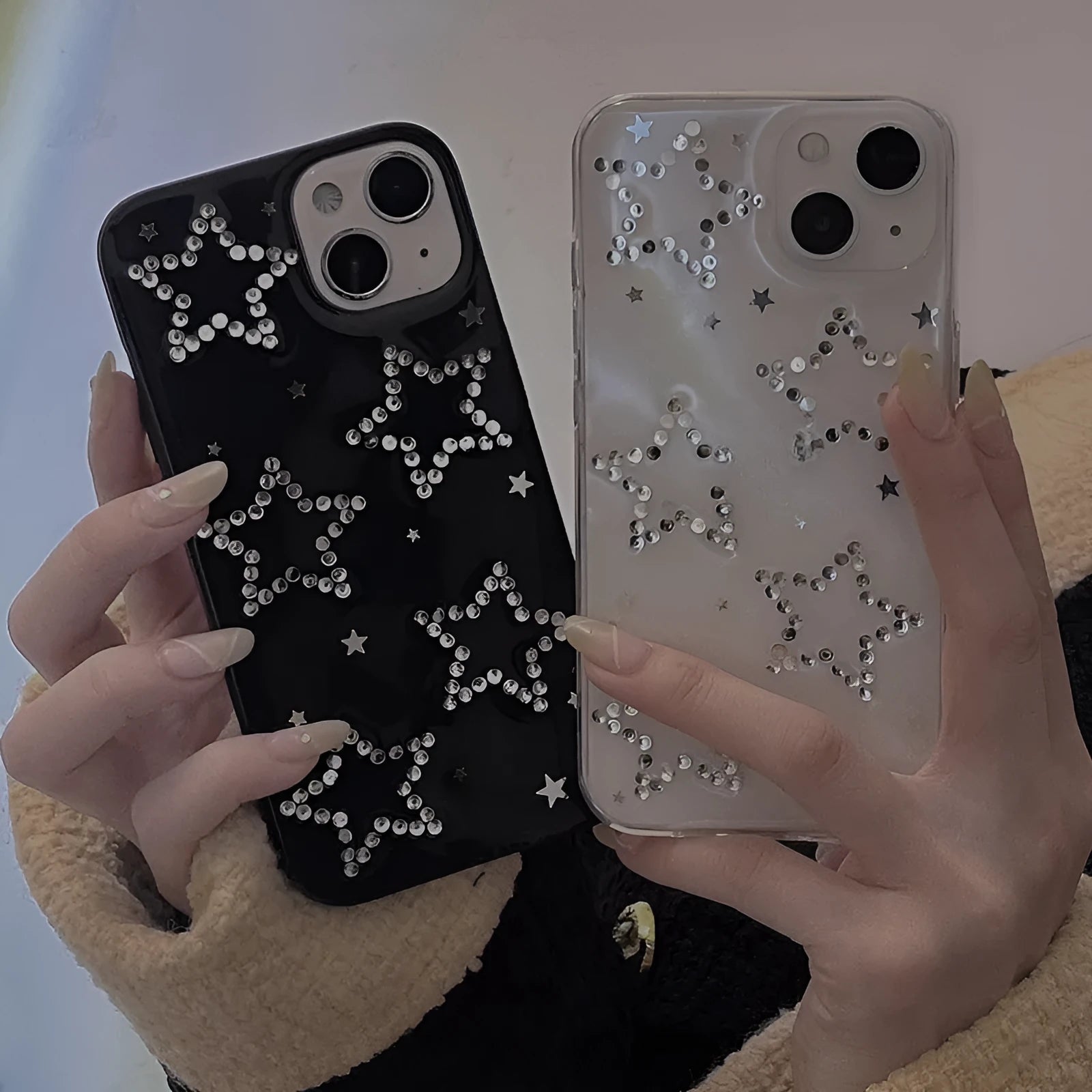 Rhinestone black XINGX epoxy soft phone case for iPhone with protective cover