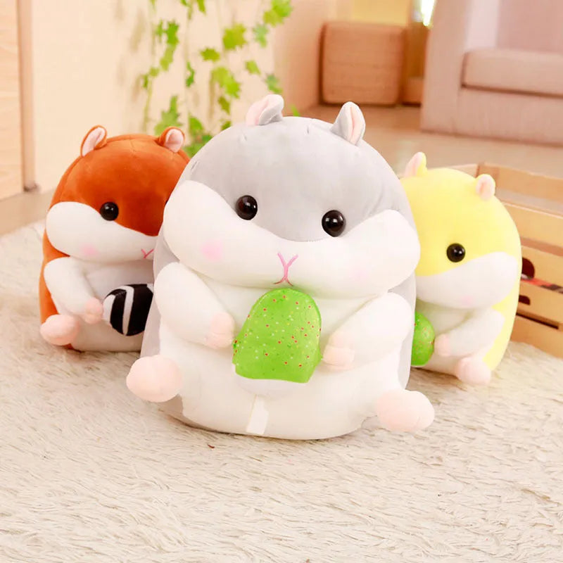 Super soft short plush hamster toy in pink with down cotton filling, 30cm size