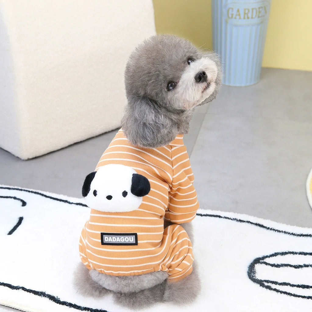Polyester pet dog two-leg sweater in black, casual style, size options from small to extra large