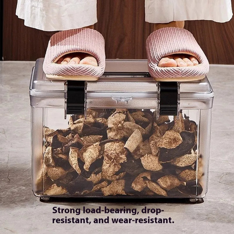 Transparent ABS plastic storage box with lock for fish maw cordyceps medicine 11L