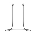 Silicone double ring anti-lost lanyard for earplugs, 55mm length, black colour, on white background