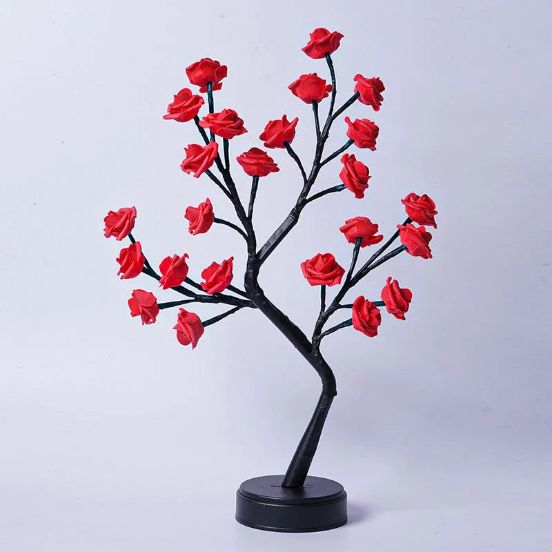 Elegant Flower Tree Desk Lamp with mesmerizing 3D rose design, providing cozy ambient lighting for home and office decor