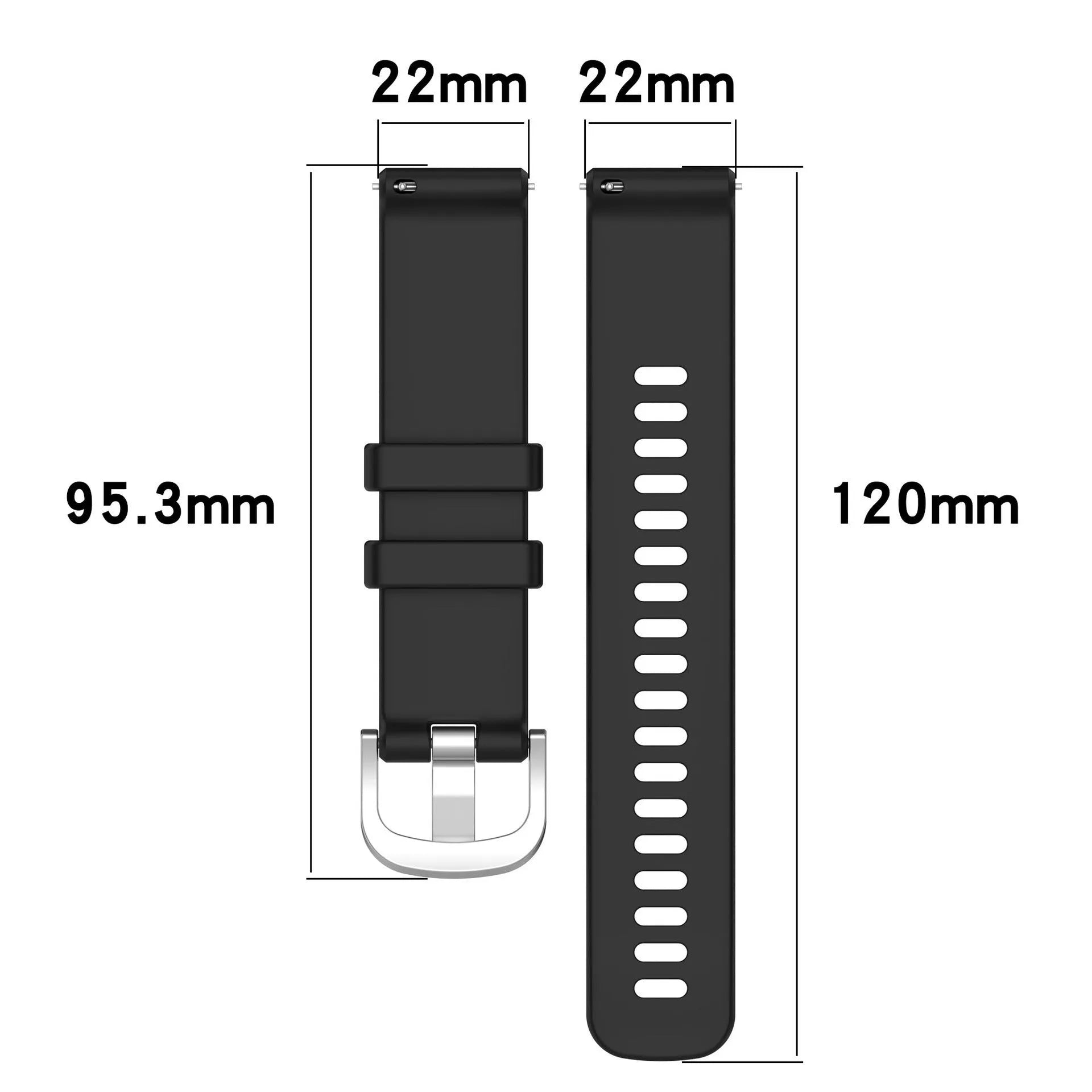 Glossy silicone sports watch strap for Jiaming watches in multiple colour options