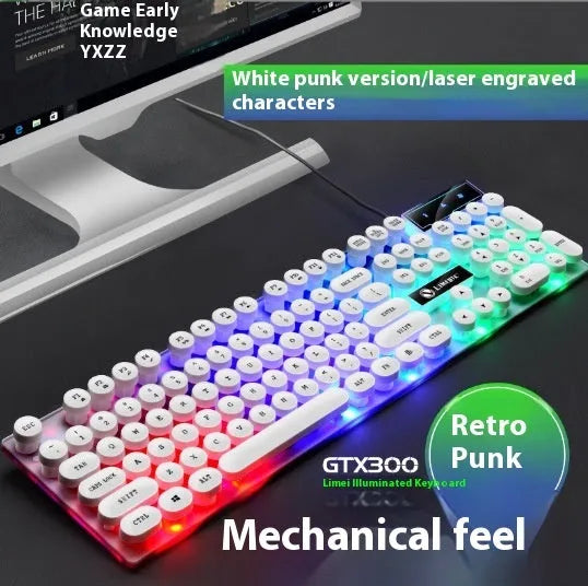 TX35 mechanical feeling USB computer keyboard in white with 1.5 metre cable