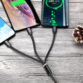 Three-in-one data cable, 1m noodle style, black or white, with three split connectors for general models