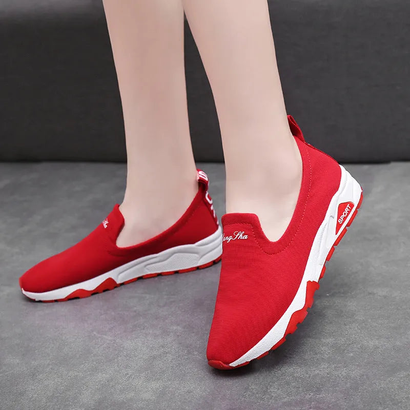 Women canvas shoes with super high heel, leather and fabric upper, low-top slip-on design, in white
