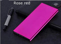 8000mAh dual USB power bank with LED light in aluminium alloy case showing colour options