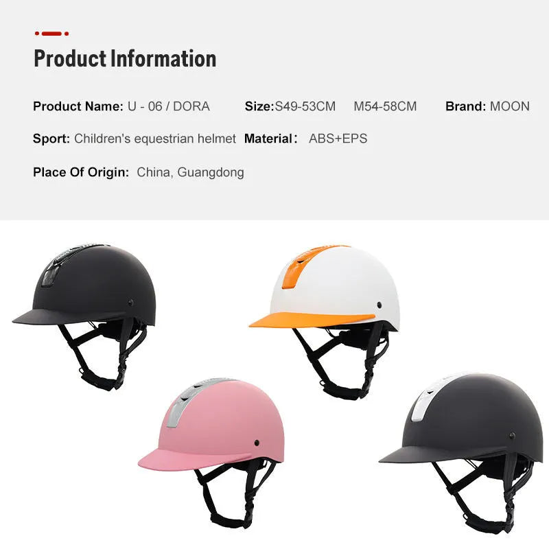 Super light summer equestrian helmet in bright black colour with ABS EPS construction for horse riding protection
