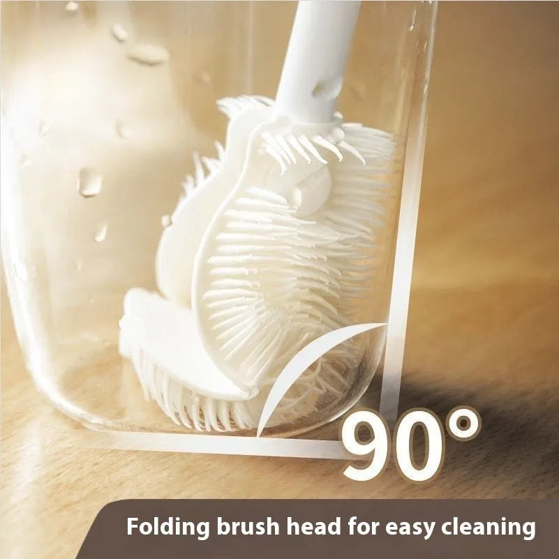 Long handle cup brush with plastic bristles, designed for cleaning cups and bottles