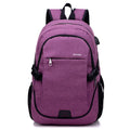 Men's polyester backpack in dark blue with laptop pocket, 32x48x18cm, for business travel and school