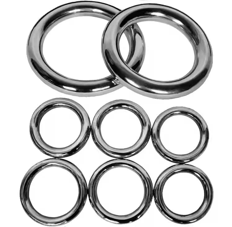 Black carbon steel Wing Chun training ring showing inner diameter measurement