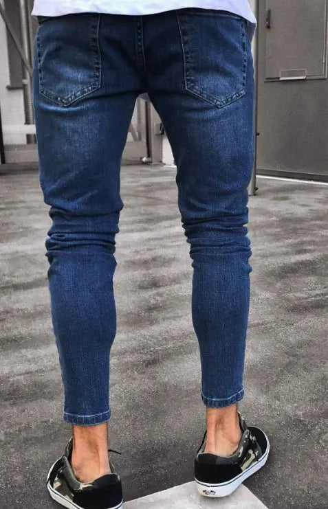 Zerok Patched Jeans men's casual denim trousers with patch details, available in sizes S to 4XL