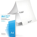 White A4 thermal printer paper sheets showing three-proof quick-drying properties for enterprise use