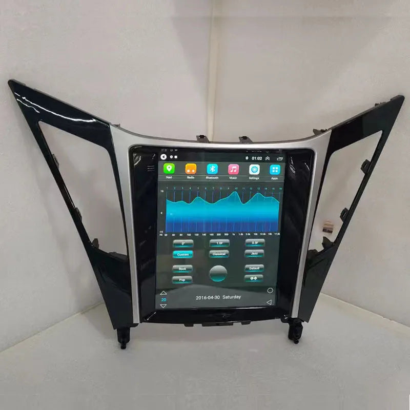 Vertical 9.7-inch Android car stereo touchscreen for 2008 Hyundai Sonata dashboard