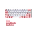 Set of pink PBT mechanical keyboard keycaps with sublimation printing on an OEM profile