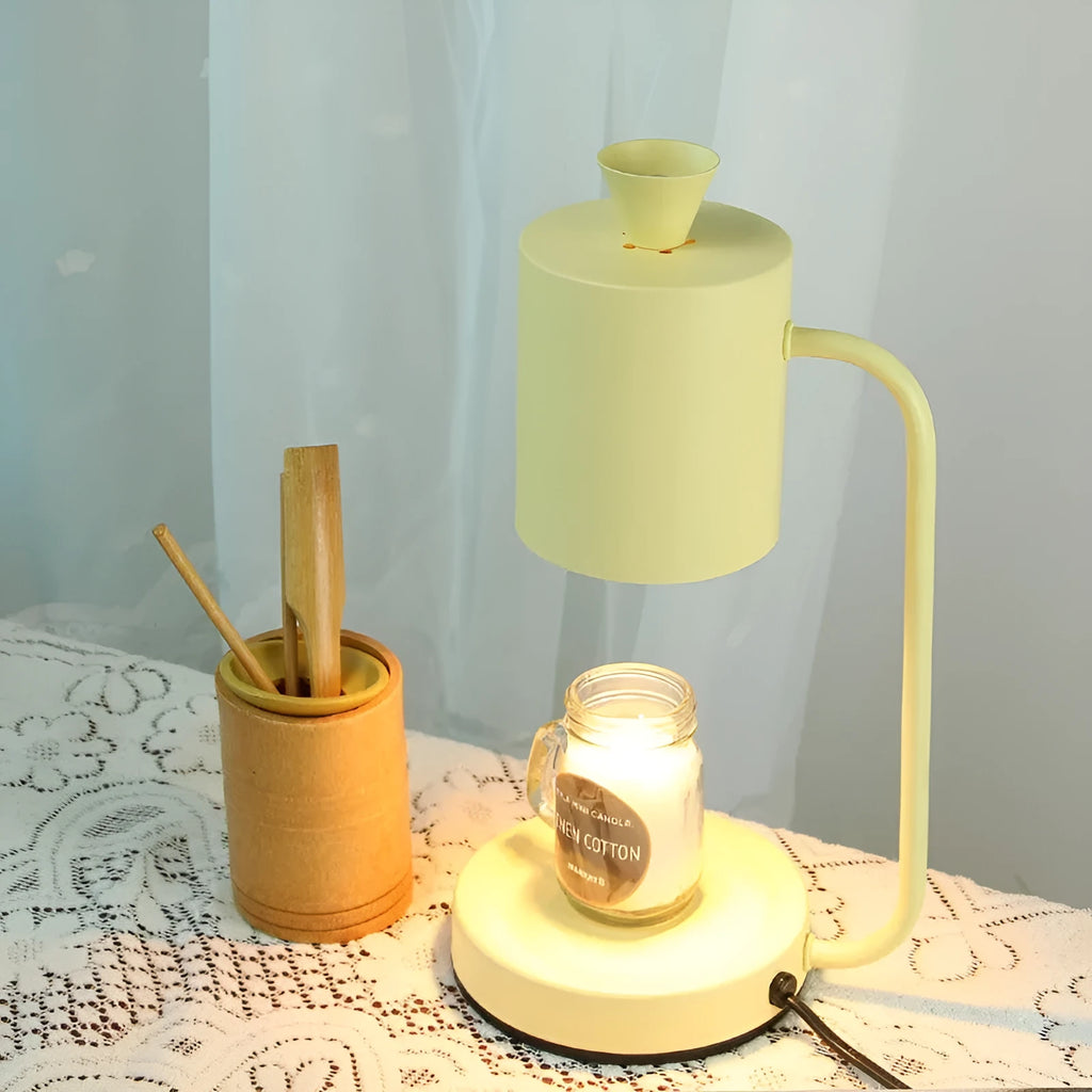 White European-style aromatherapy wax melting lamp with metal holder and dimmer switch