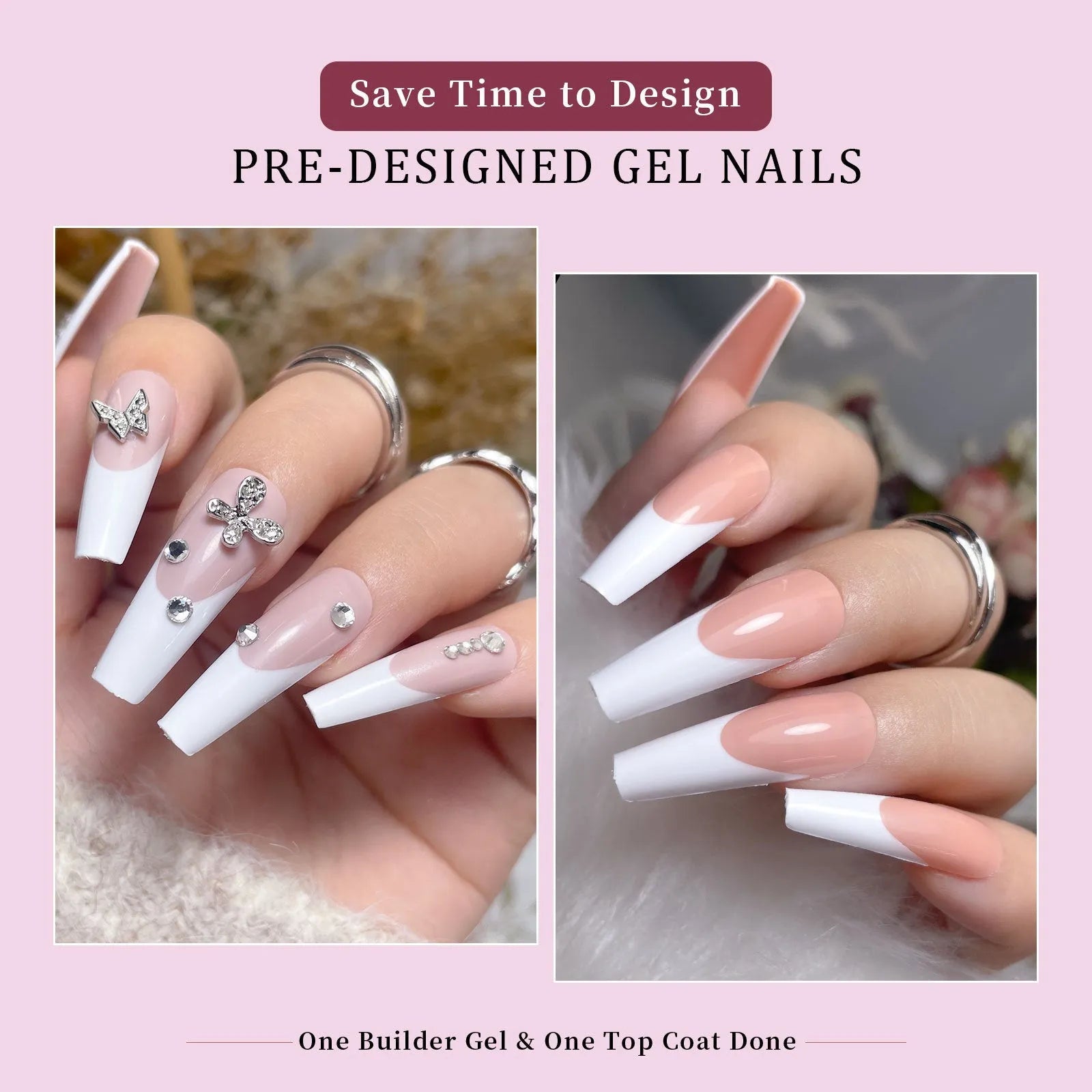 French nail stickers 288-piece set with removable armour style designs in sweet and hot girl patterns