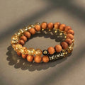 Barbie tan yellow tower crystal double ring bracelet with adjustable fastening