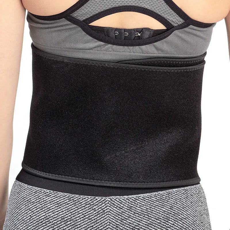 Black sports waist and abdominal support belt for yoga and fitness body shaping