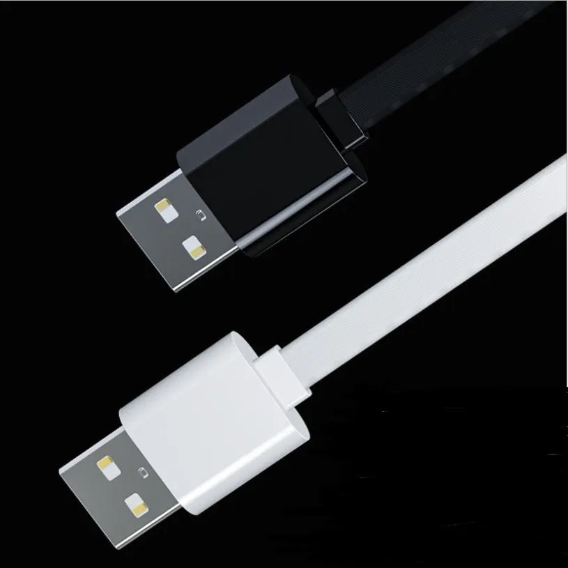 Three-in-one data cable, 1m noodle style, black or white, with three split connectors for general models