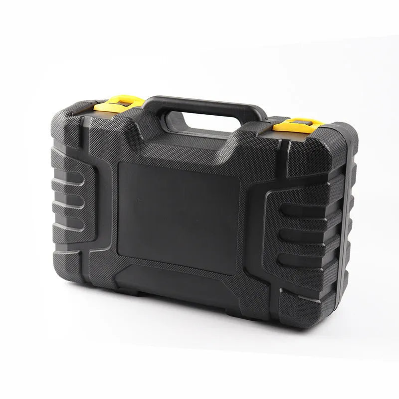 Multifunctional 12V electric car tire repair kit tool box with air compressor and inflation nozzles for tires and inflatables