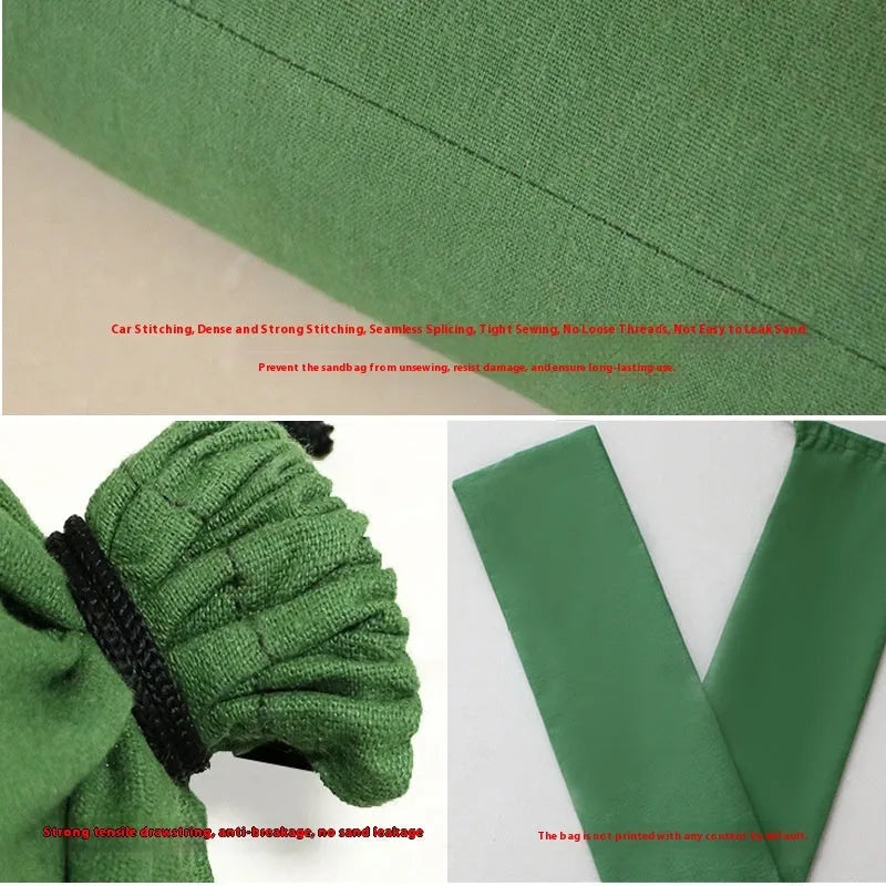 Canvas flood control sandbag strip in multiple sizes for emergency water barrier and fire prevention