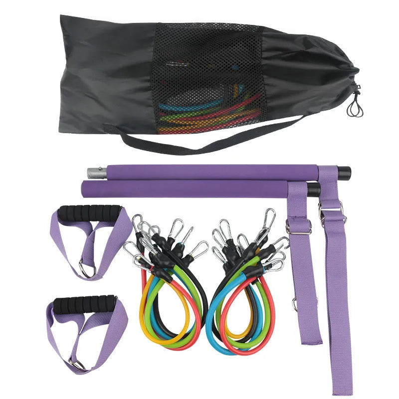 Home squat strength training set with adjustable 100-pound TPE pedal tensioner in black