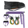 Home squat strength training set with adjustable 100-pound TPE pedal tensioner in black