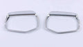 Set of ABS plastic mirror covers for Cadillac CT5 CT6 in carbon fibre, silver, and rain frame styles.