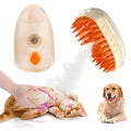 Yellow 4-in-1 cat steam brush with silicone bristles, water tank, and UV lamp for grooming and ringworm detection.