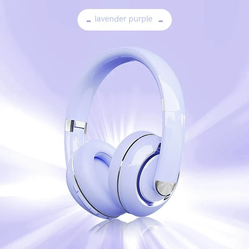 Bluetooth 5.2 wireless headphones with microphone, 40mm driver, Type-C charging, shown in Athens White