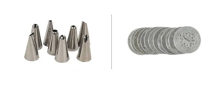 Stainless steel biscuit press cookie machine with 13 moulds and 8 nozzles in a gift box