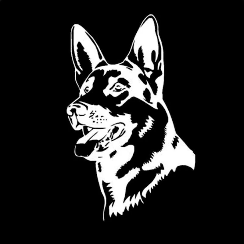 Reflective Alsace Shepherd German Shepherd dog design car sticker measuring 13 by 8 centimetres