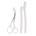Beginner eyebrow trimmer and razor tool set with macro safety design