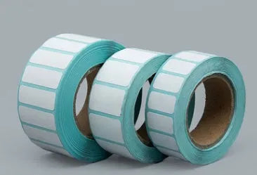 Roll of 20x10mm waterproof stickers, 3000 double-row labels on black and blue hot paper